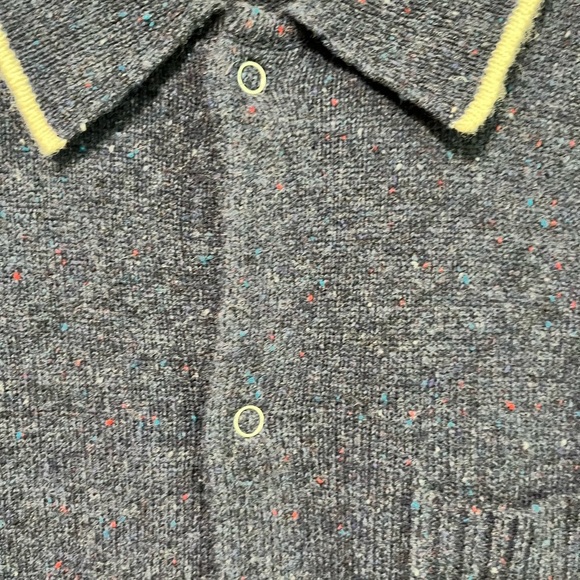 Percival Men’s XL Wool Cardigan - Navy Blue with Contrast Trim - Picture 4 of 14